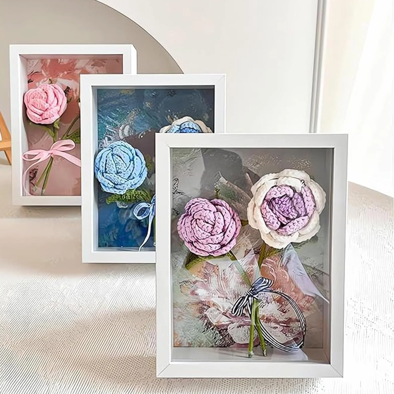 Ramka 3D do Napełniania, 20 x 29 cm, Ramka 3D A4, Głęboka Ramka na Zdjęcia, Bukieci, Rysunki, Pamiątki, Dzieła Sztuki DIY, Medale (Biała)