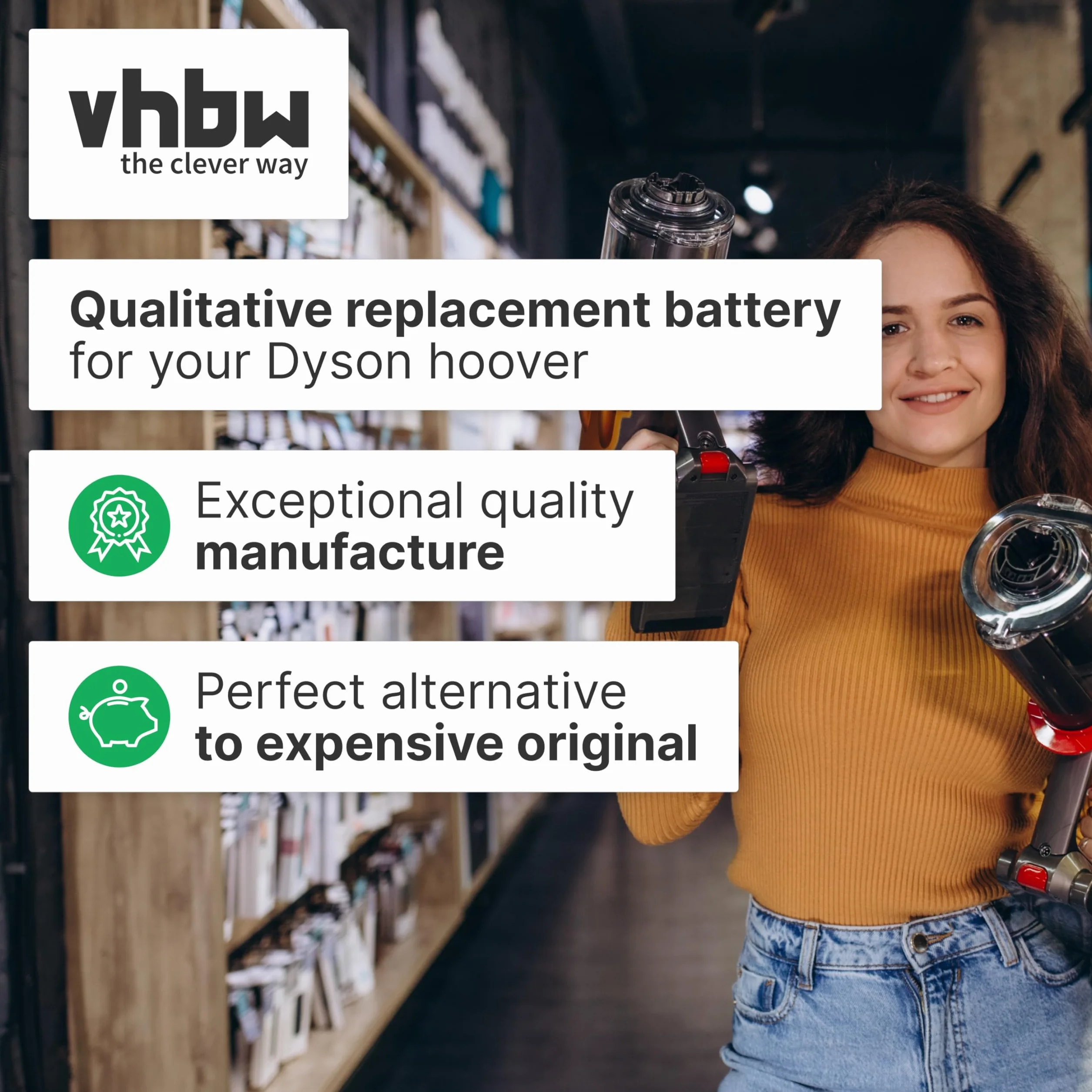 vhbw Bateria kompatybilna z Dyson V15 Detect, V15 Detect Absolute Extra odkurzacz ciemnoszary (3600mAh, 25,2V, Li-ion)