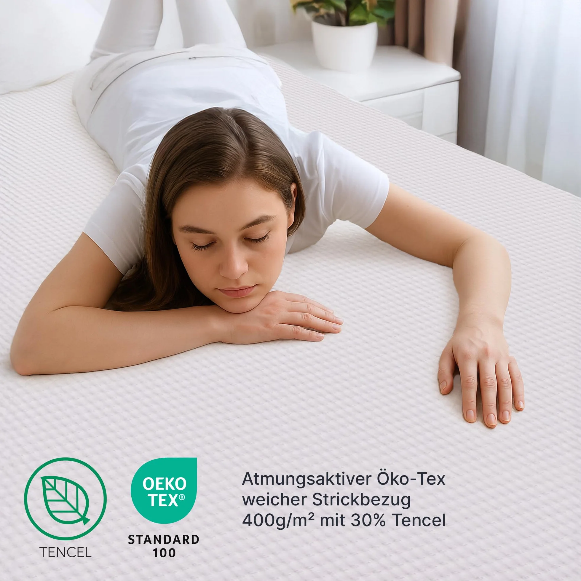MKS Nakładka żelowa 2 w 1 90x200 cm H3 H4 5-warstwowa dwustronna na materac