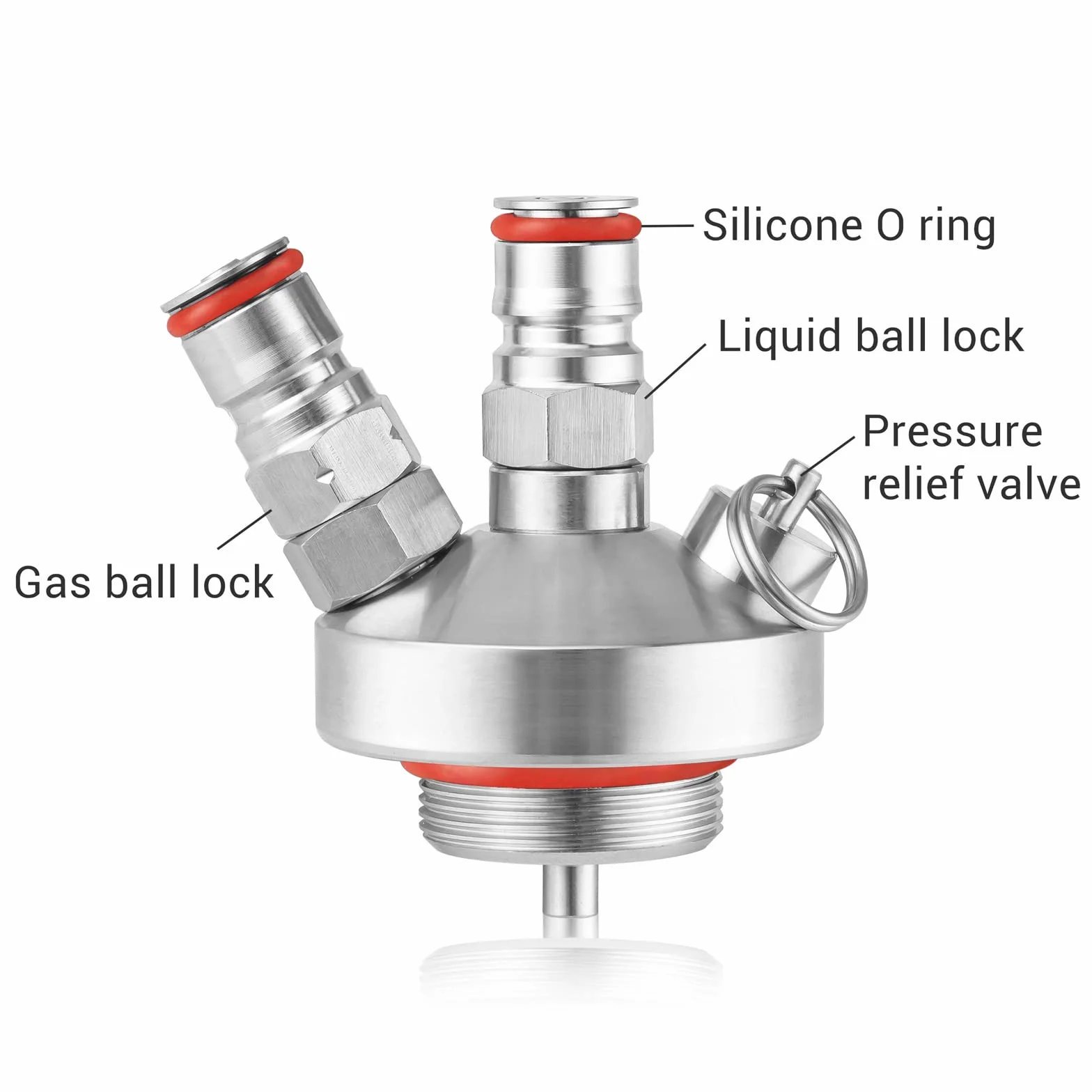 TMCRAFT Mini dozownik do keg, stal nierdzewna, obie kulki Lock Speer, przyłącze do piwa z wężem do piwa 130 cm dla growlera