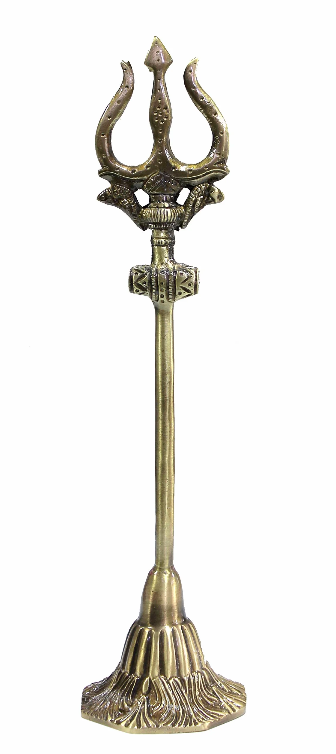 ESPLANADE Mosiężny trójząb Shiva Shiv Bholenath Trishul z Damru - 28 cm