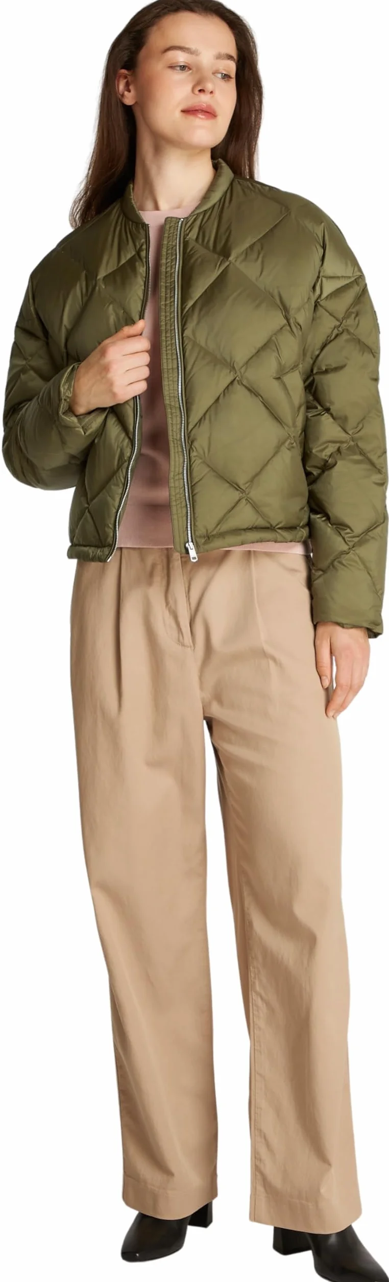 Tommy Hilfiger Chinosy Kobiety Casualowa Pikowana Bomberka Puchowa Ww0ww44342