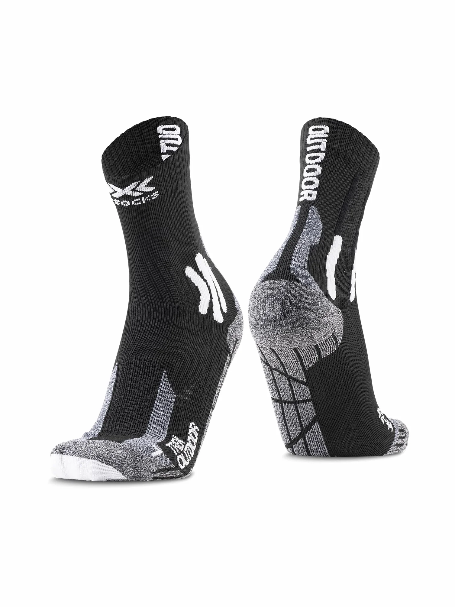 X-Socks Trek Outdoor 4.0 - skarpety trekkingowe dla mężczyzn i kobiet, zwiększony komfort i ochrona podczas aktywności na świeżym powietrzu - Opal Black/Dolomite Grey Melange, 39-41
