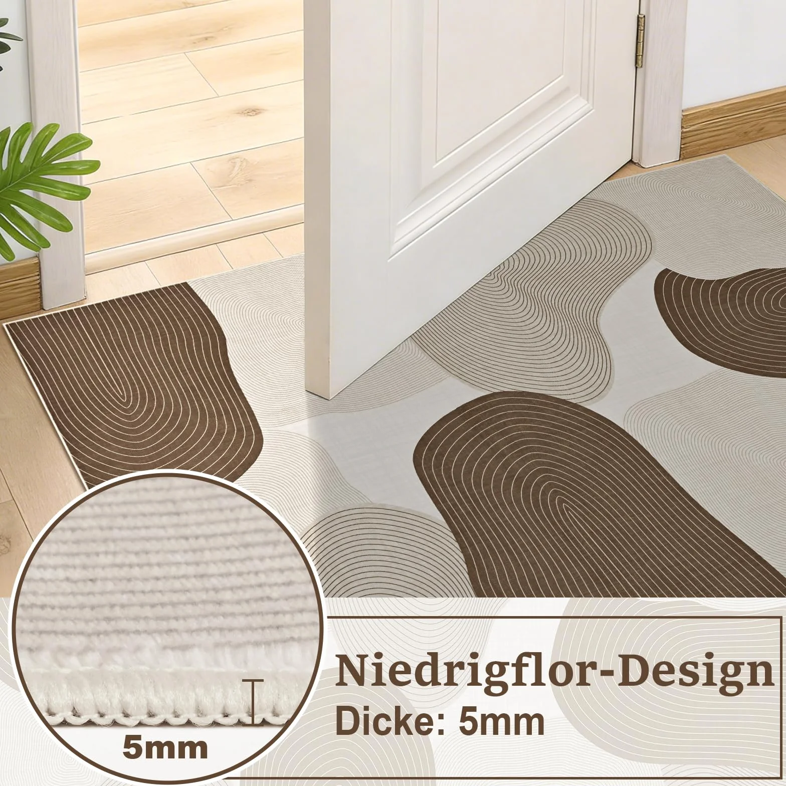 Alishomtll Dywan do salonu 80x150cm, do sypialni, nadający się do prania, mata antypoślizgowa, miękki dywan z krótkim włosiem, nowoczesne linie geometryczne, łatwy w pielęgnacji, trwały, duży