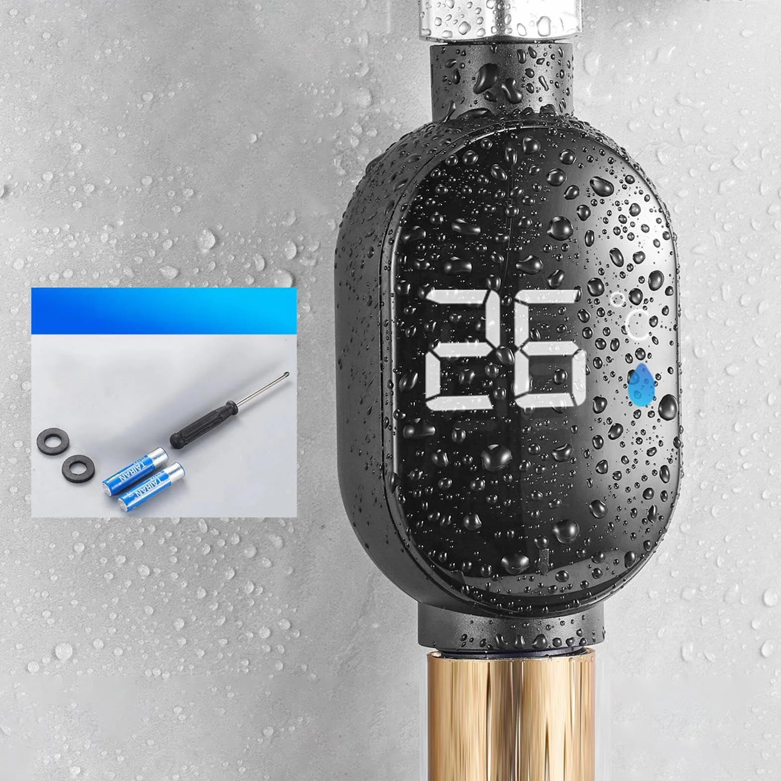 Wskaźnik temperatury wody pod prysznic | Czujnik temperatury wody z cyfrowym wyświetlaczem LED do kąpieli dla niemowląt | Wodoodporne akcesoria łazienkowe do domu hotelu