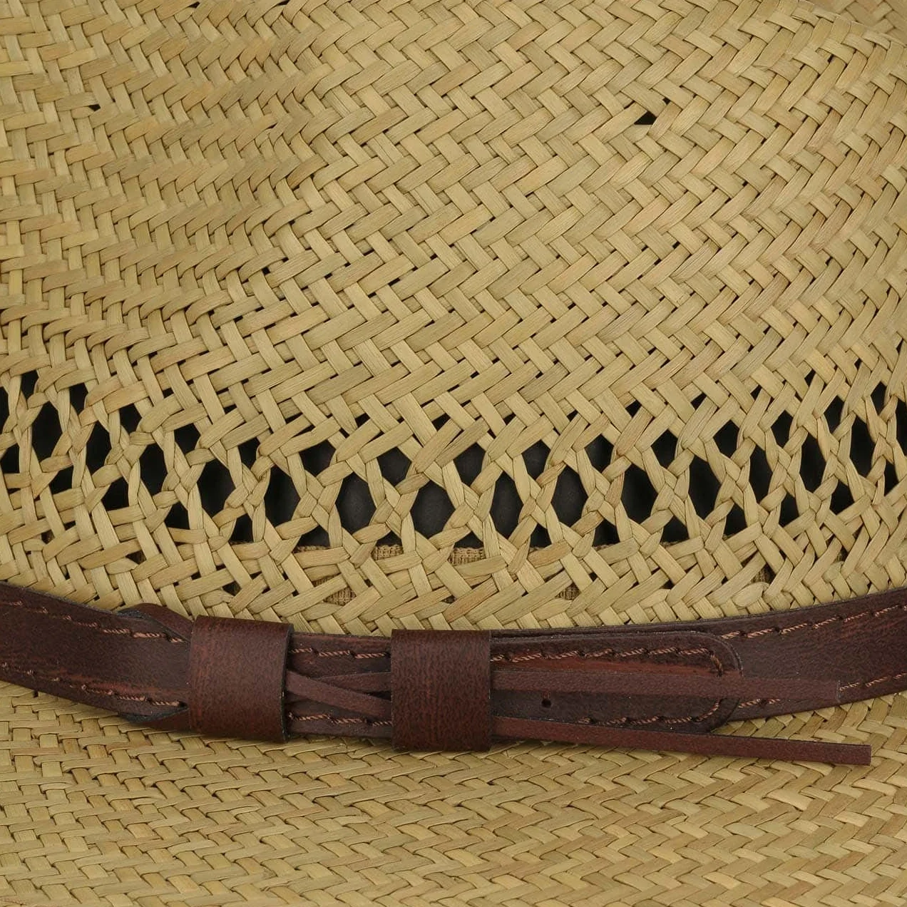 LIPODO Kapelusz traveller slomkowy z ozdobnym paskiem Wyprodukowano we Wloszech Unisex Wiosna Lato