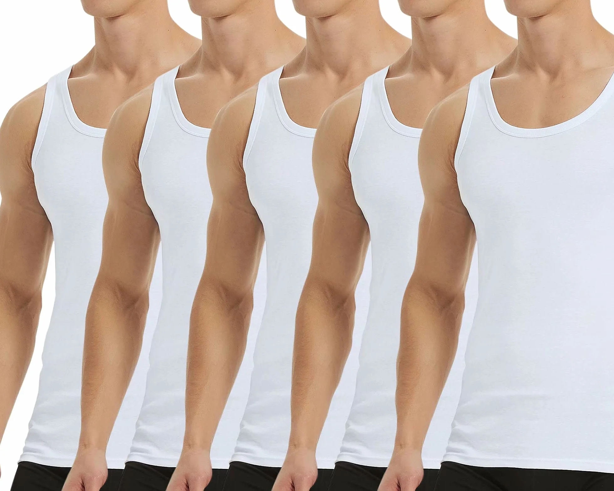 Falechay Podkoszulek Męski Tank Top 3/5-pack 100% Bawełna Koszulka Sportowa Męska