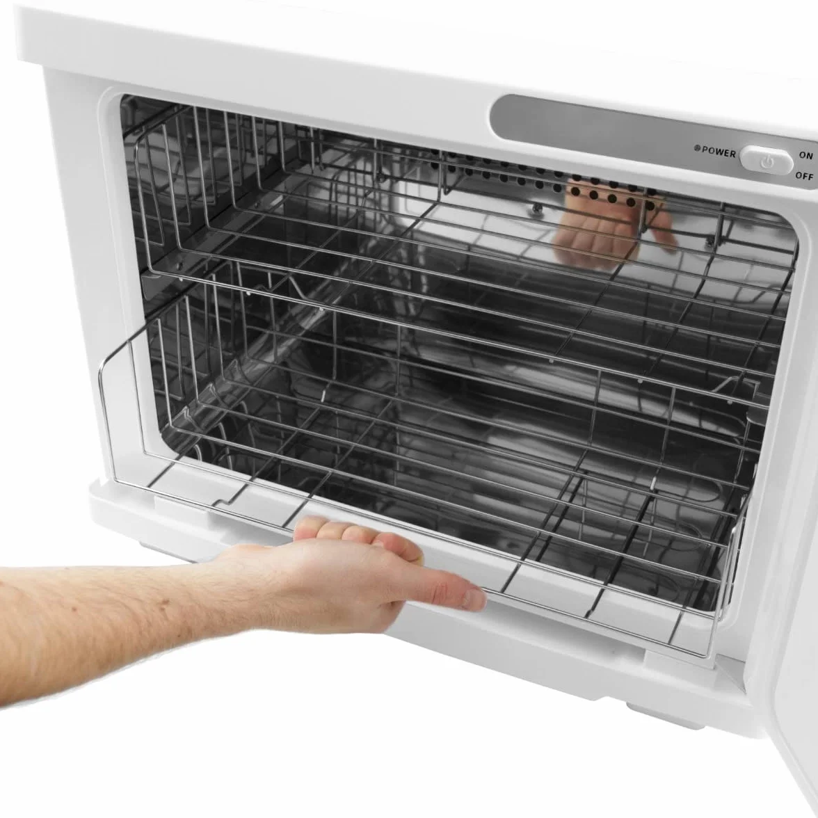 Podgrzewacz do ręczników Podgrzewacz do ręczników 70 ręczników Ręcznik do czyszczenia na sucho - 45 x 30 x 35 cm 70°c -> -10°C Salon Masaż Lampa UV Luksusowe wyjmowane półki 2 szczypce - biały