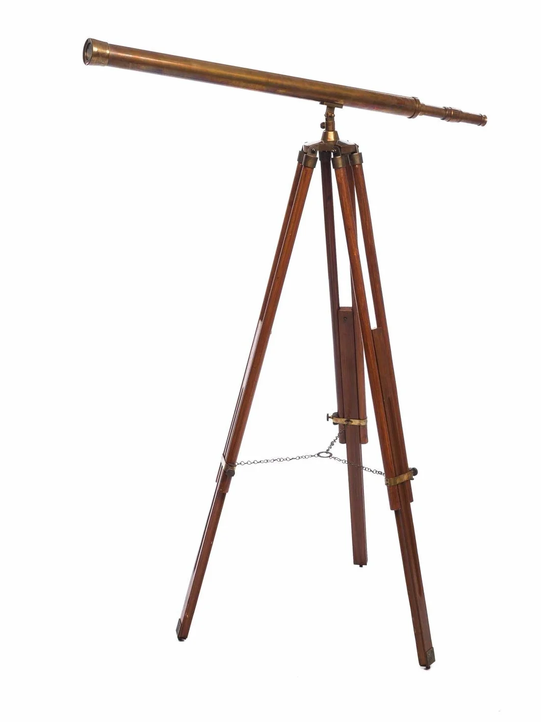 aubaho duży teleskop, polerowany teleskop, drewno mosiężne teleskop, statyw 150 cm antyczny styl
