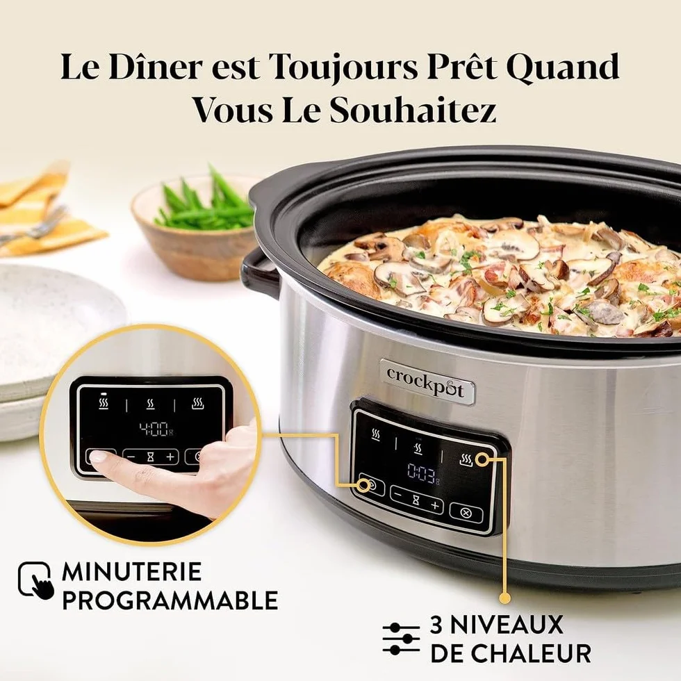 Crockpot Cyfrowy garnek Sizzle & Stew 6,5 l Stal nierdzewna CSC112X