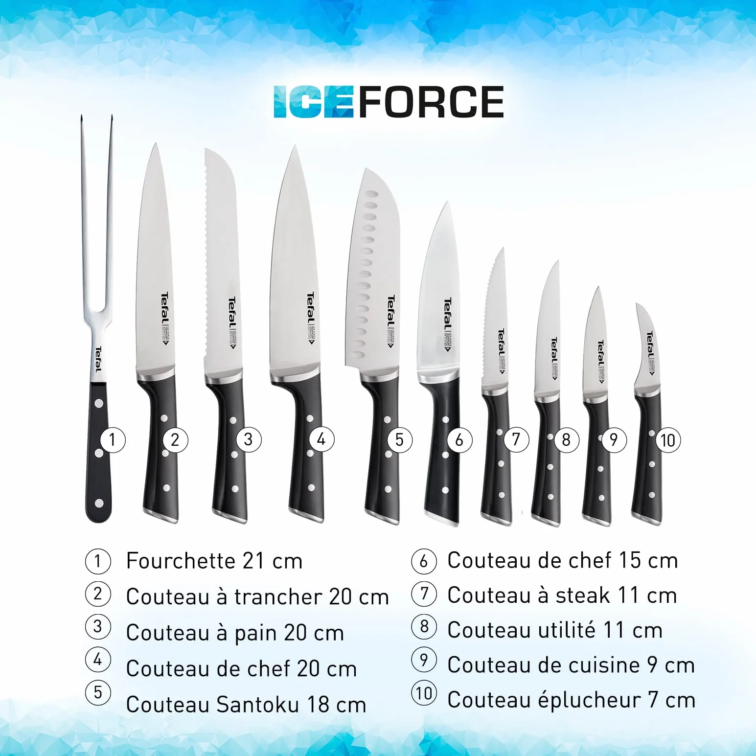 Tefal Ice Force Zestaw 7 Sztuk Metal