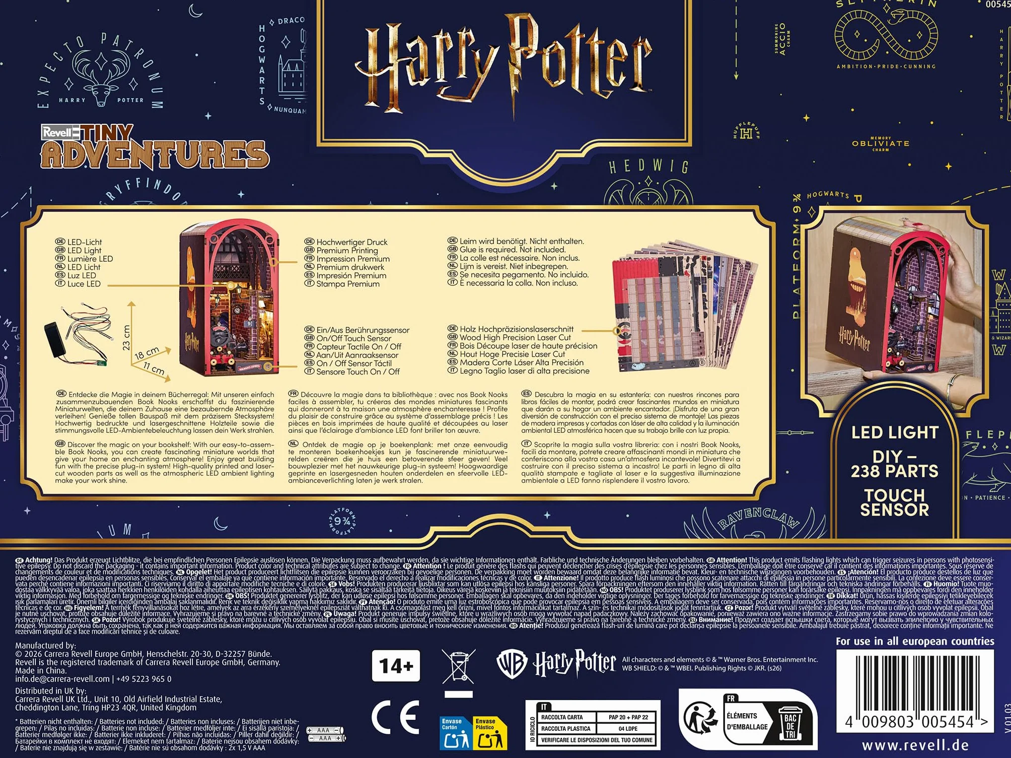 Revell Harry Potter Hogwart Express Book Nook z oświetleniem LED, miniaturowe 3D do samodzielnego wykonania