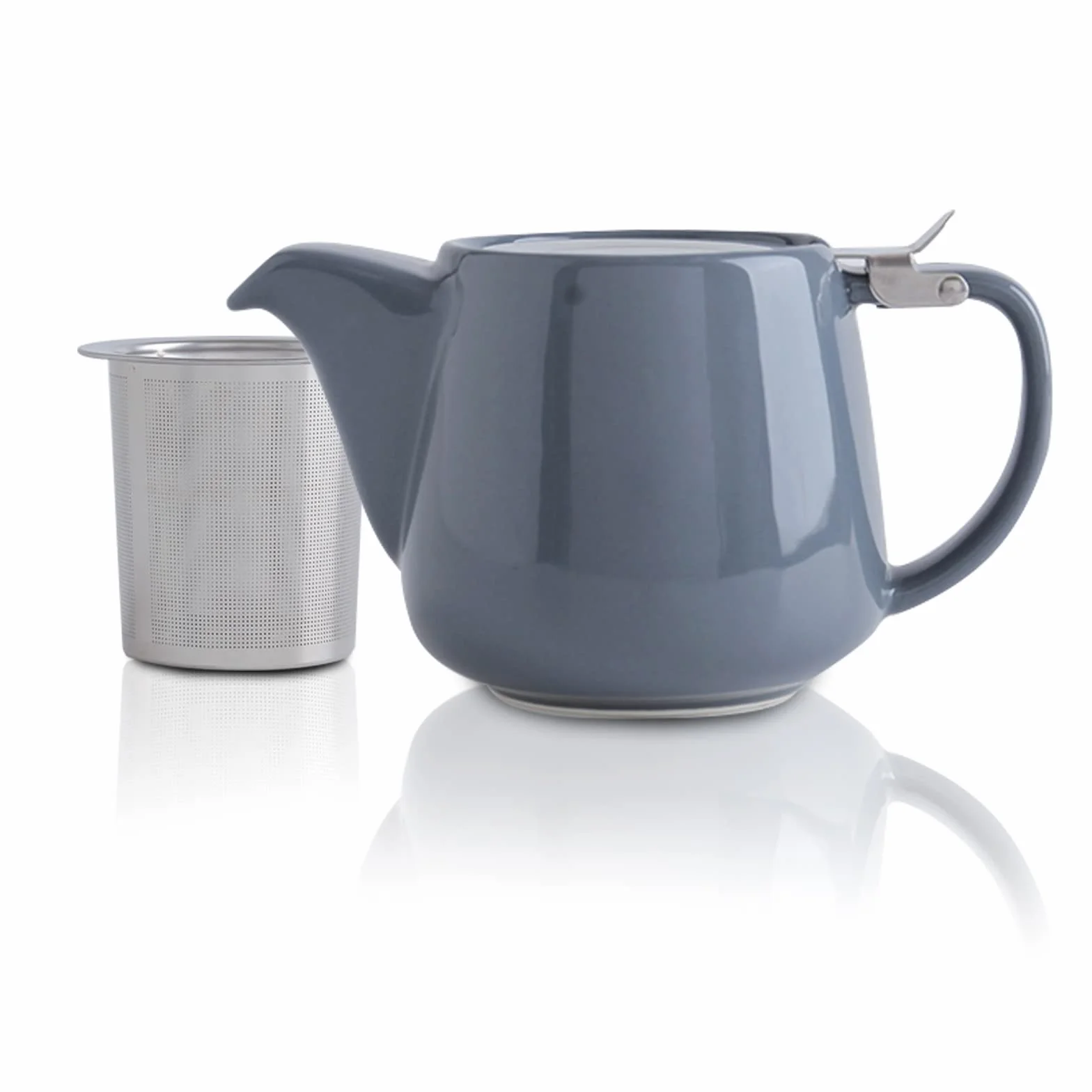 VIVILINEN Porcelanowy czajniczek z pokrywkami SLS i wyjmowanym zaparzaczem, 550ml/18,6oz ceramiczny czajniczek pień do kwitnącej i luźnej herbaty liściastej, szary