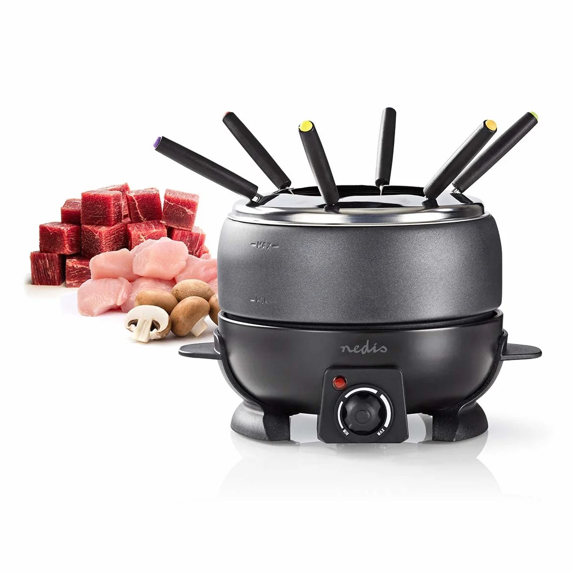 NEDIS Zestaw do Fondue FCFO110EBK6, Czarny