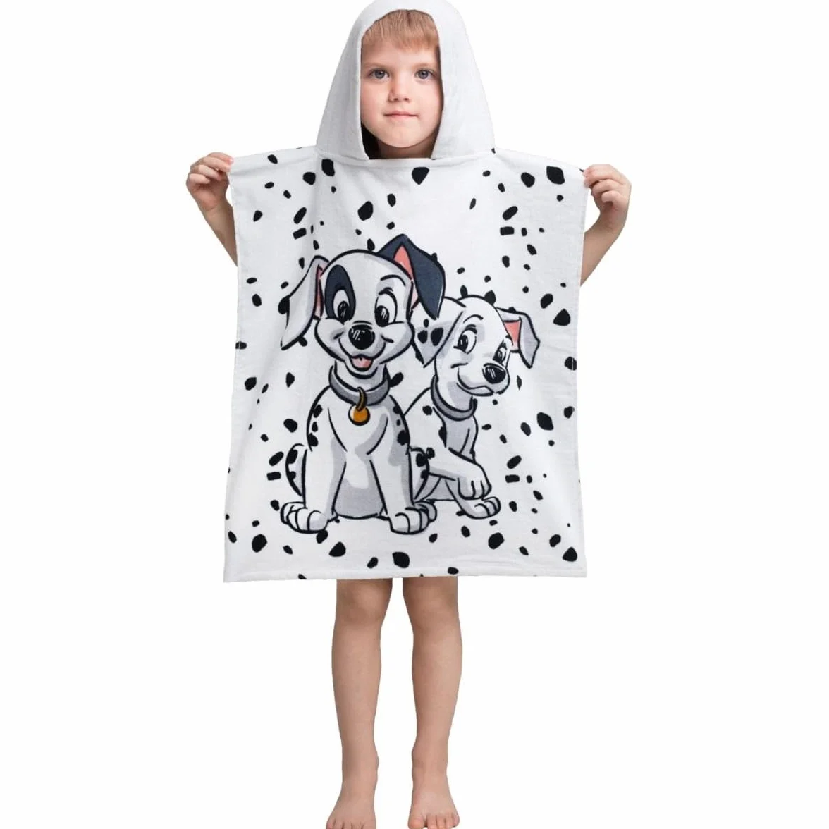 Jerry Fabrics Disney 101 dalmatyńskie ponczo kąpielowe z kapturem 50 x 115 cm