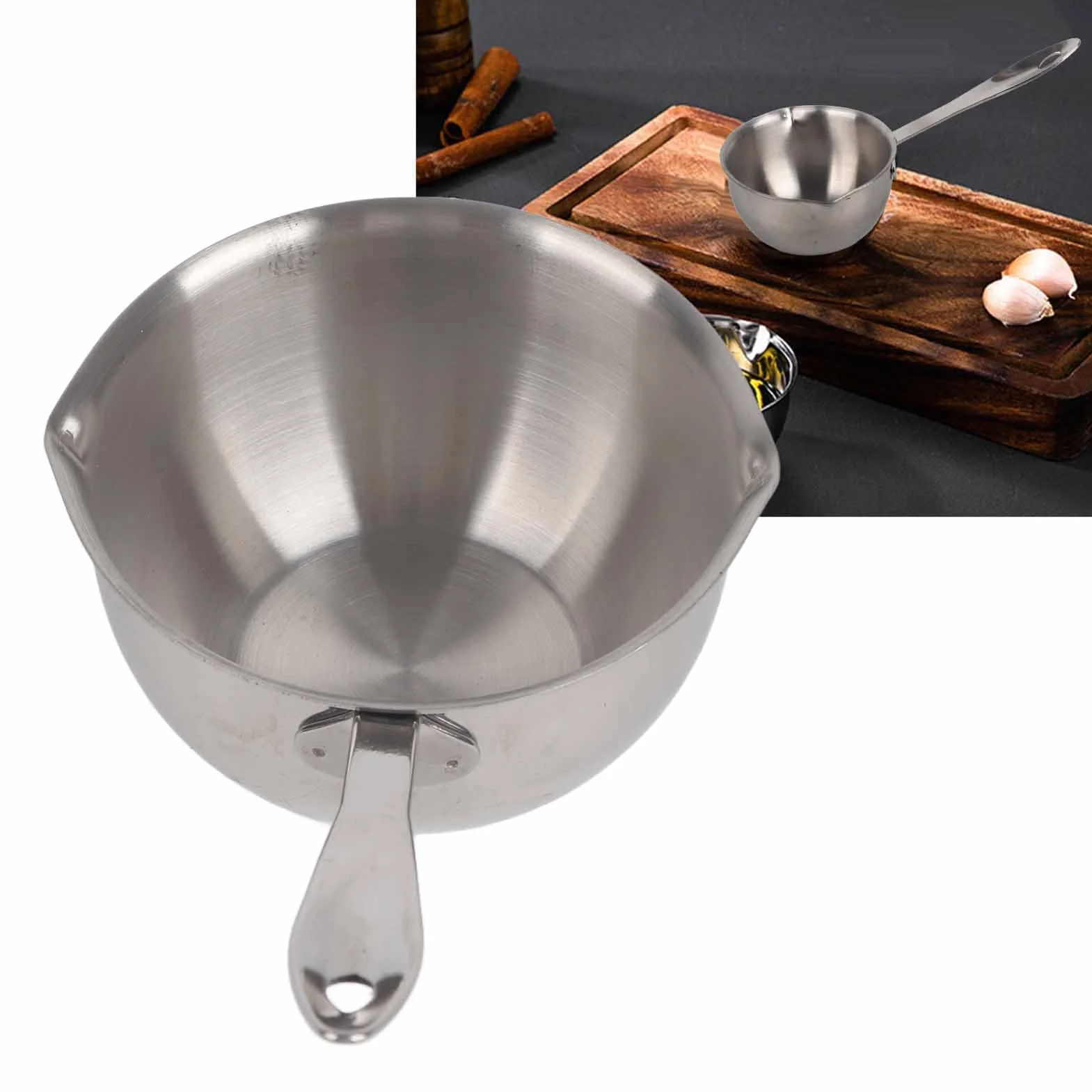 Podgrzewacz do Masła ze Stali Nierdzewnej 300ML, Dzbanek do Kawy, Podgrzewacz do Mleka, Garnek Mini Rondel, kompatybilny z indukcją