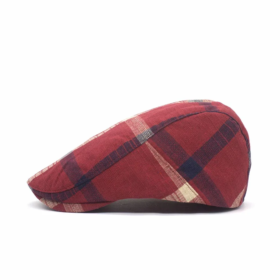 Męska Czapka Gatsby Newsboy Flat Cap Beret Wzór w kratę