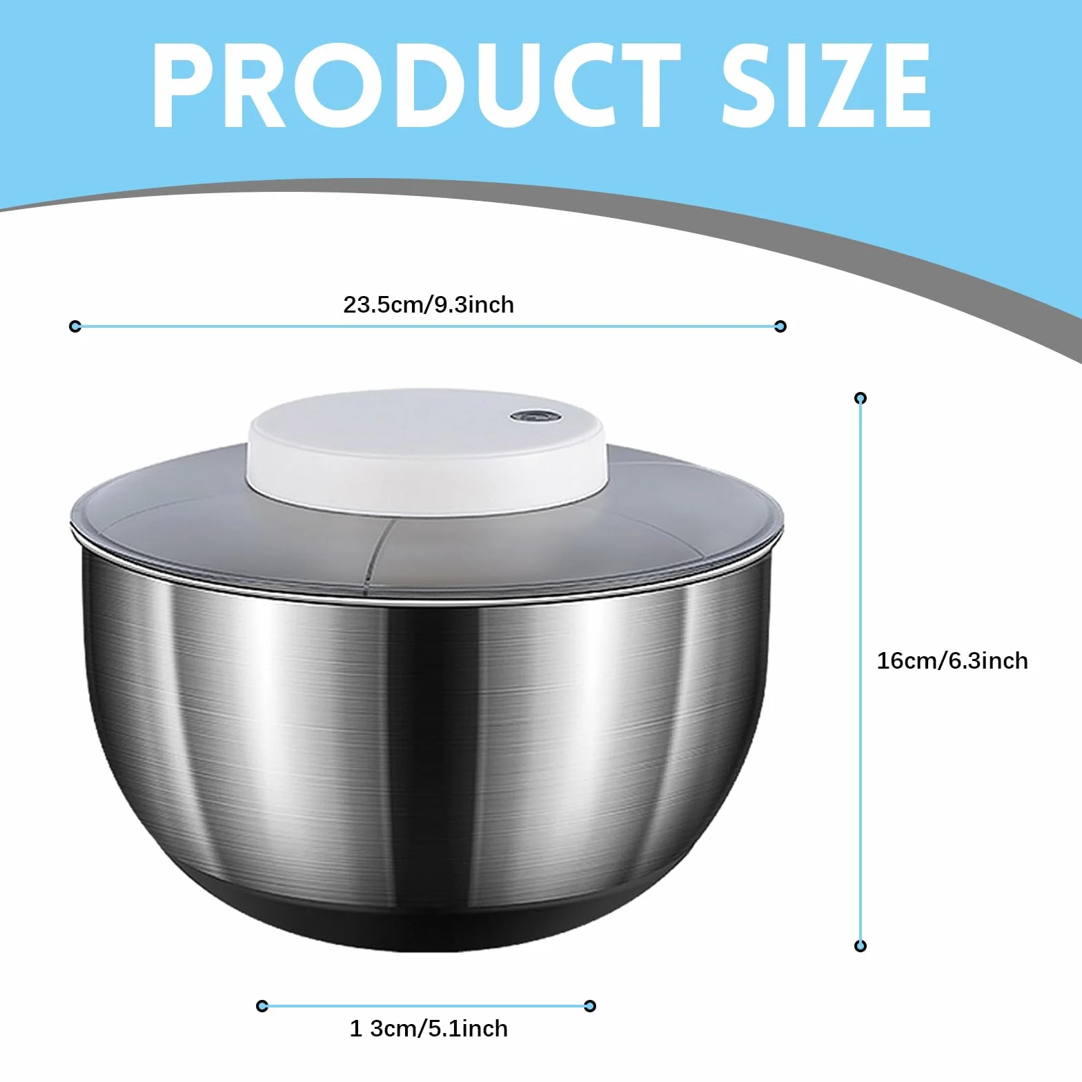 Wirówka do sałaty 4,5 l stal nierdzewna automatyczne wirowanie USB