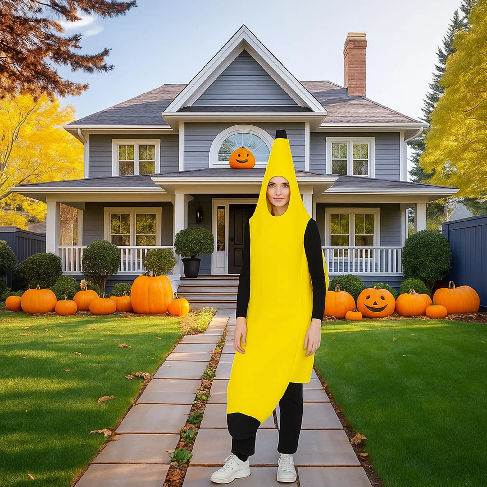 Kostium banana dla dorosłych na Halloween lekki wygodny