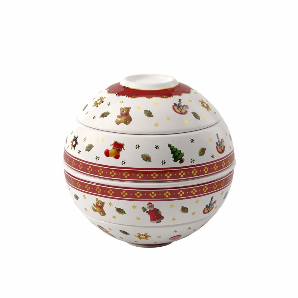 Villeroy & Boch – Toy's Delight La petite Boule, komplet naczyń porcelanowych, naczynia świąteczne, zestaw misek, można myć w zmywarce, można używać w kuchence mikrofalowej, wielokolorowy