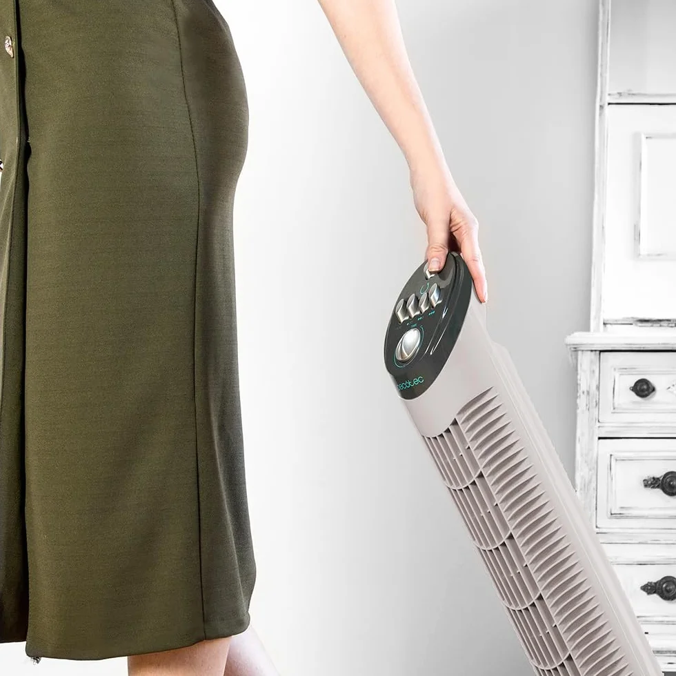 Cecotec EnergySilence 790 Skyline wentylator wieżowy 50 W 76 cm mechaniczny oscylacyjny silnik miedziany 3 prędkości biały