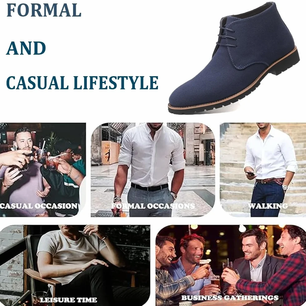 Męskie Zamszowe Sznurowane Buty Oxford Klasyczne Biznesowe Botki Chelsea Outdoor Casual Wytrzymałe Buty Turystyczne Chukka