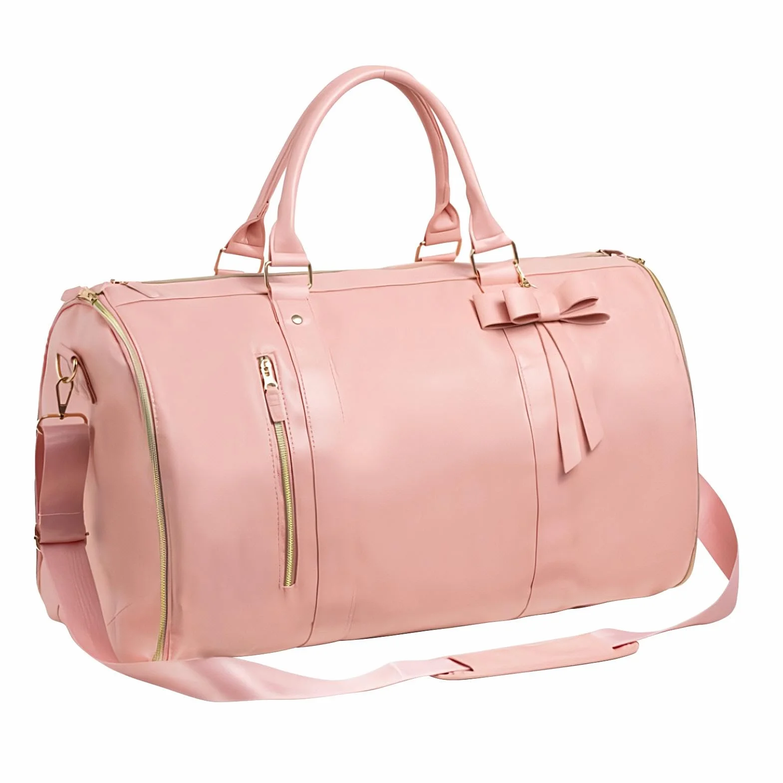 Convertible Garment Bags, Carry- Duffle Bag, Convertible Travel Duffel, Expandable Suitcase Travel Sack, 20.47x10x12.5 Inches Ideal for Business and Vacation, Pink and Black