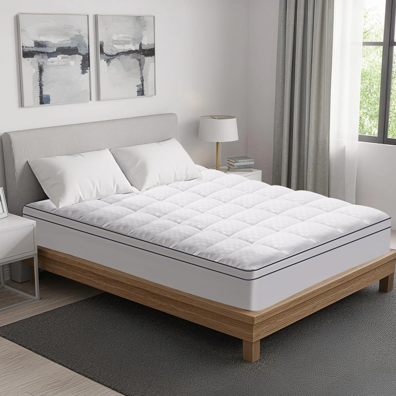 Nakładka na materac 135x190 cm 1200 g/m² hipoalergiczna antypoślizgowa
