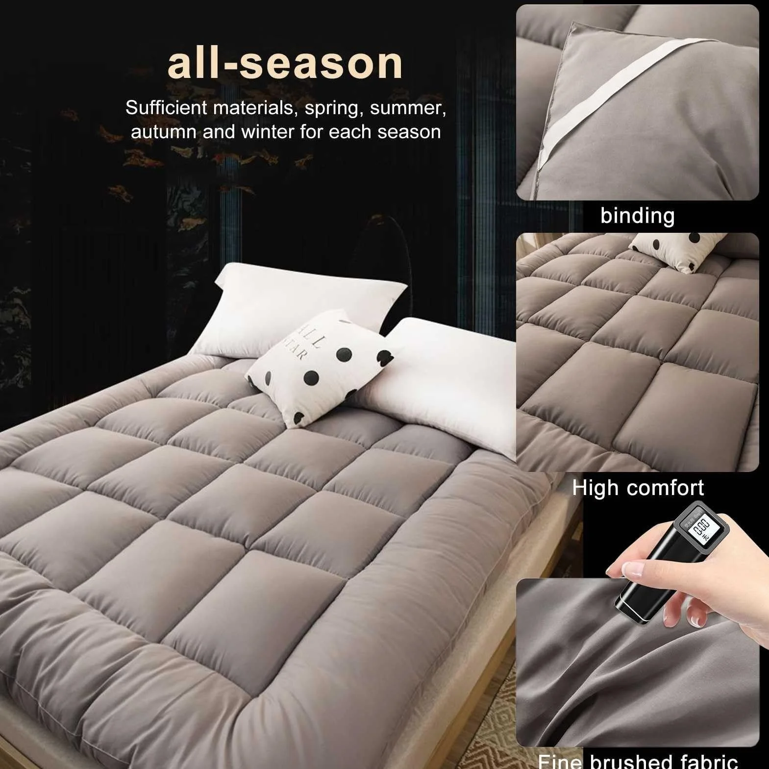 Friendly for Skin 3" Extra Thick Japanese Futon Mattress, Foldable Tatami Pad Mat for Adults - Guest Mattress (Green, Twin)