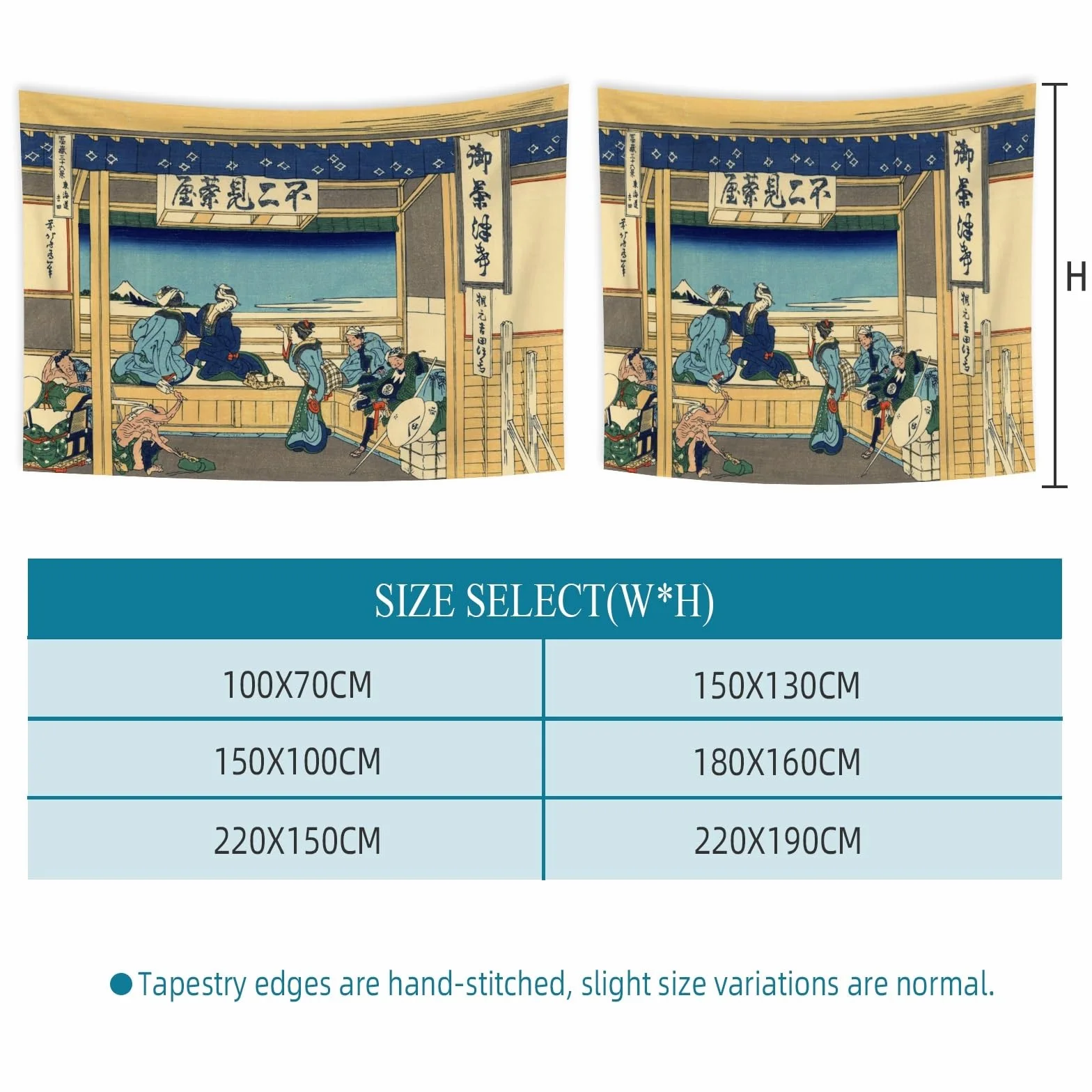 YongFoto gobelin Ukiyo-e góra Fuji 36 widoków 100 x 70 cm sztuka ścienna japoński obraz