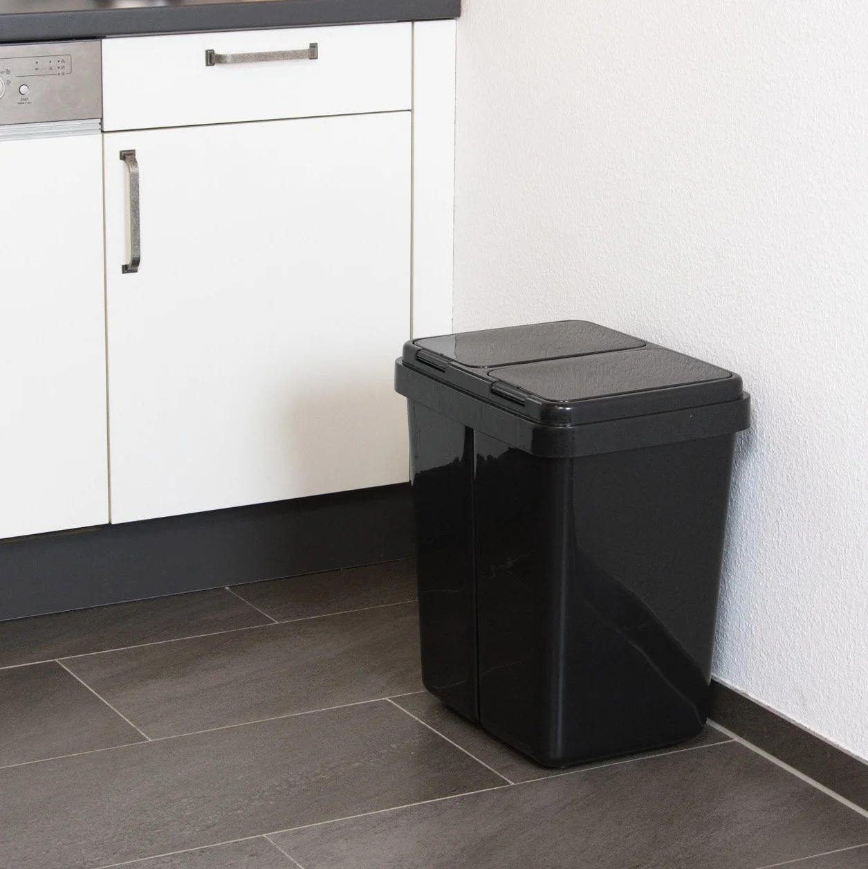 Grizzly Podwójny kosz na śmieci do recyklingu 2x25 litrów antracyt