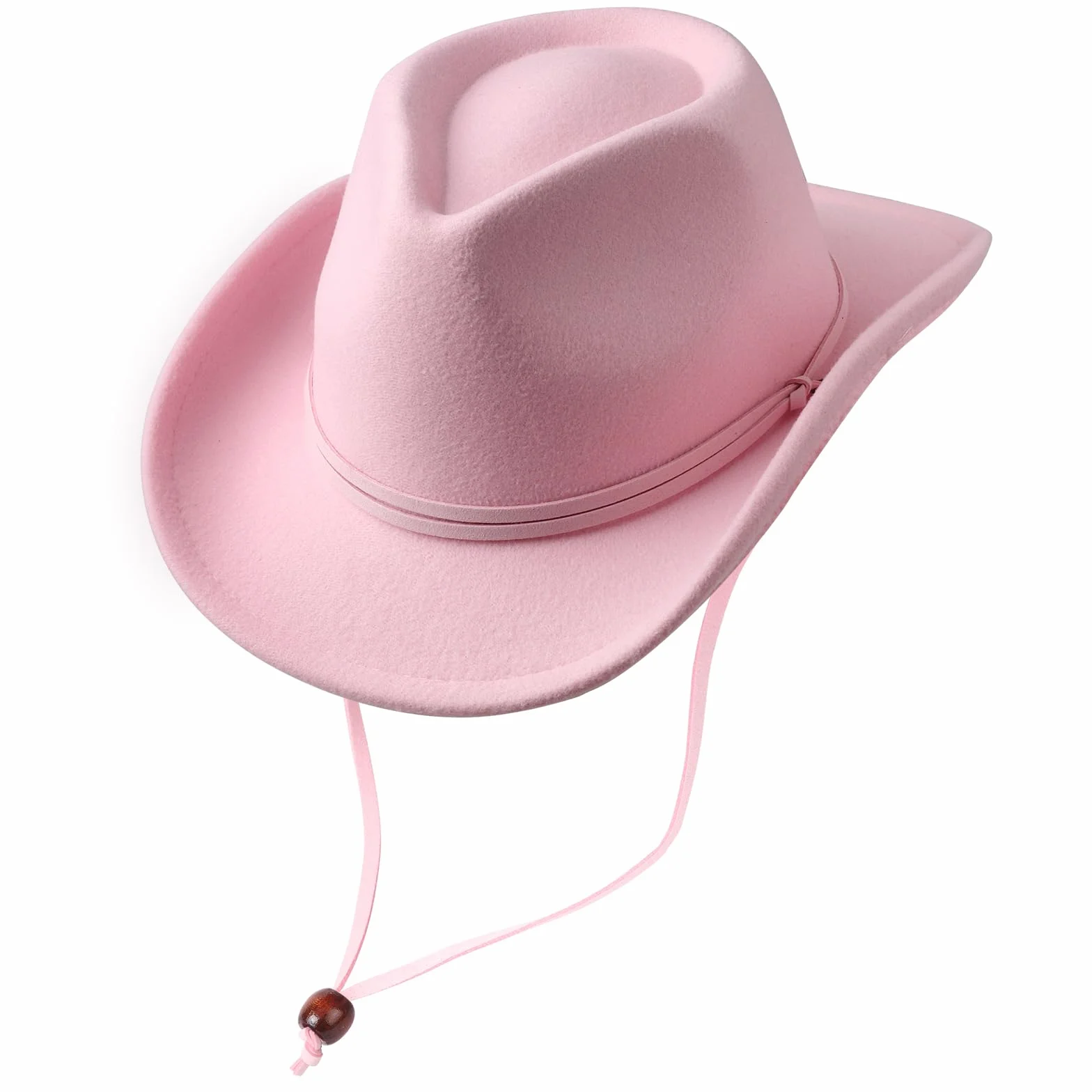 DRESHOW Kowbojski Kapelusz dla Chłopców i Dziewczynek Klasyczna Zachodnia Filcowa Fedora Zapięcie na Pasek Retro Panama Kapelusze ze smyczą wiatrową Unisex Zwijane Czapki dla Dzieci 3-8 Lat
