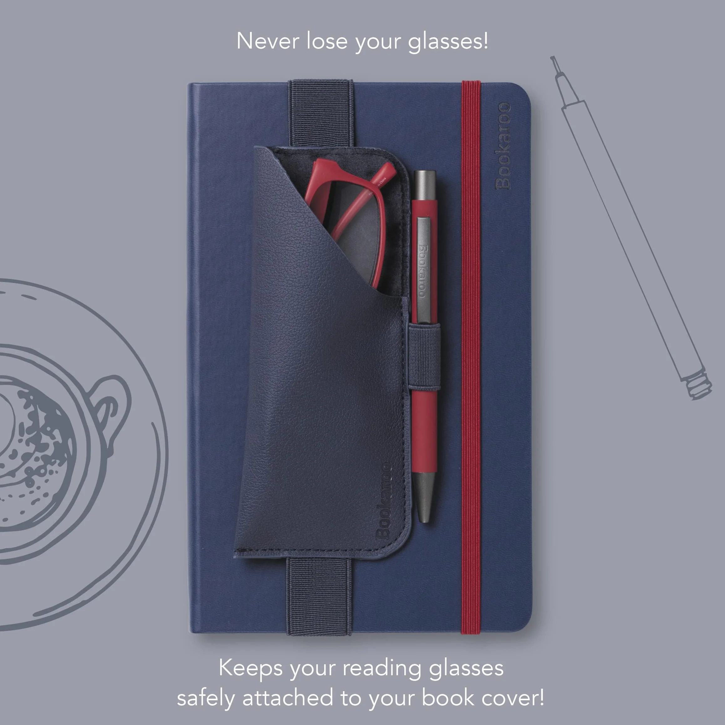 IF Etui na okulary Bookaroo - granatowy
