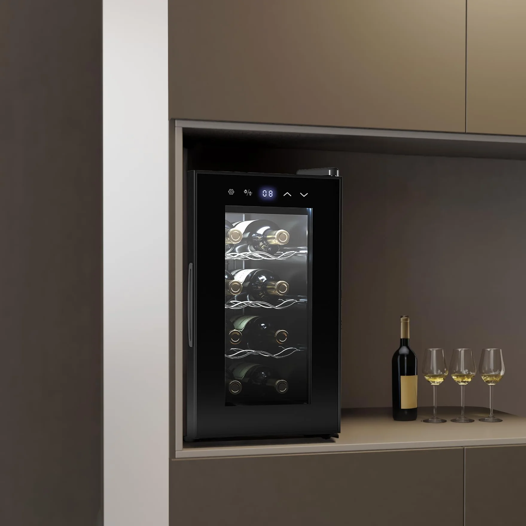 Cecotec Chłodziarka do Wina Bolero Grandsommelier 830 Coolcrystal 8 Butelek Termoelektryczna