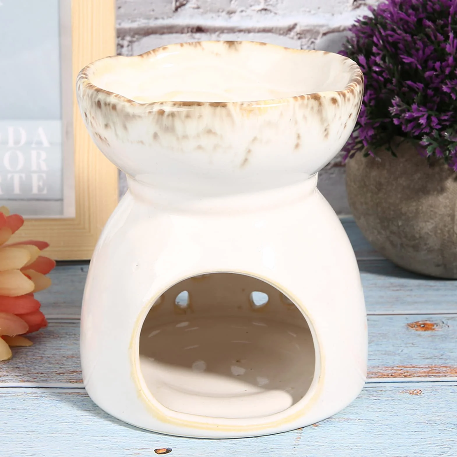 Podgrzewacz do Topienia Wosku Tea Light, Ceramiczny Palnik Zapachowy Palnik Woskowy Palnik Olejowy do Olejków Zapachowych Olejek Zapachowy Palnik świetlny Świeca Piec do