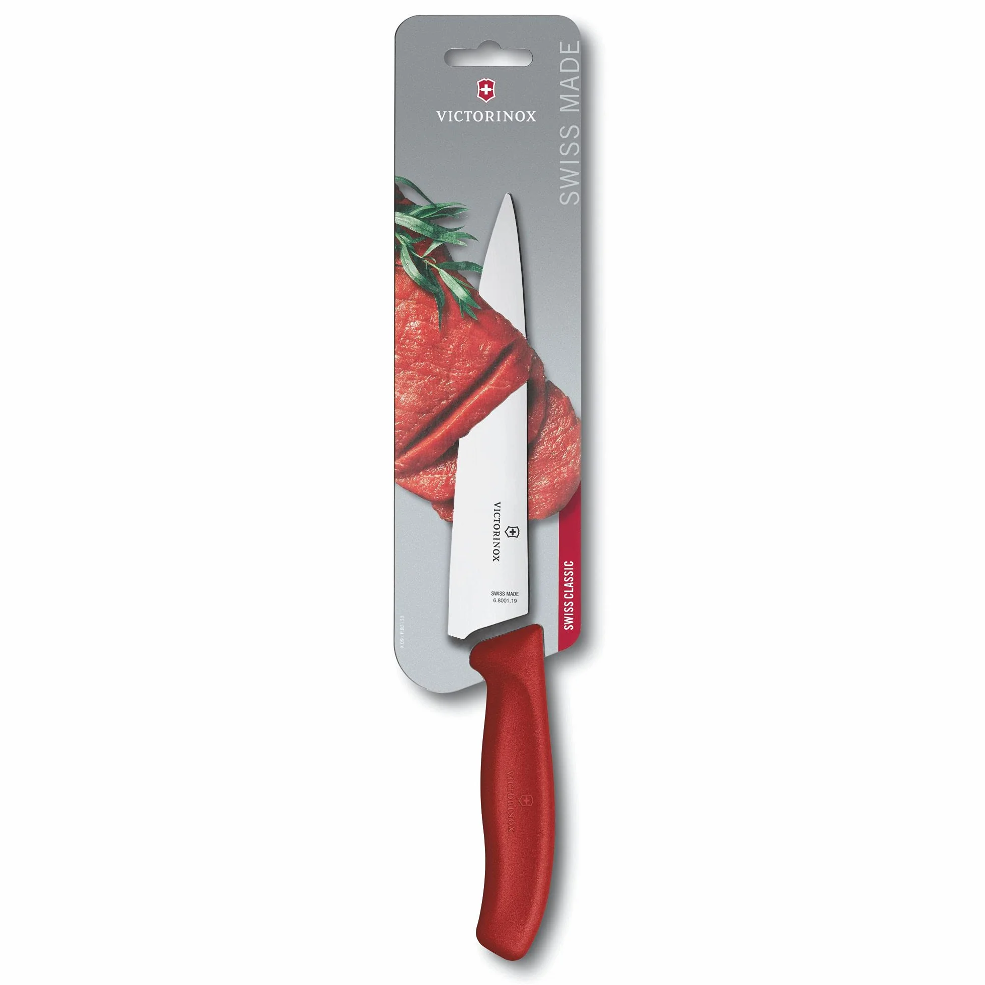 Victorinox Swiss Classic Tranchiermesser 6.8001.19B, Extra scharfe Klinge, Rot, Spülmaschinengeeignet