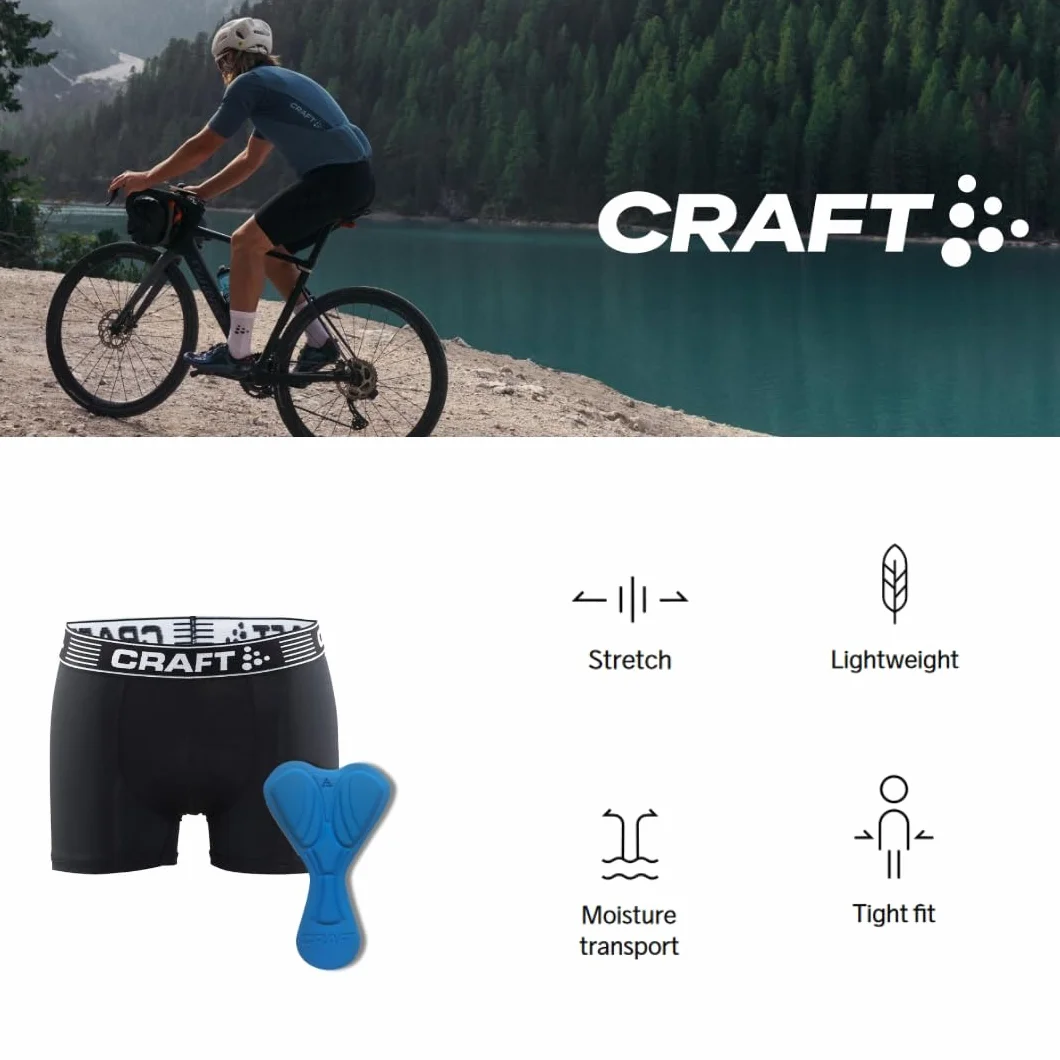 Craft Męskie bokserki Greatness Biker XL, oddychające spodnie rowerowe, wyściełane, z Infinity C6 Pad, majtki rowerowe, czarne/białe, 3XL EU