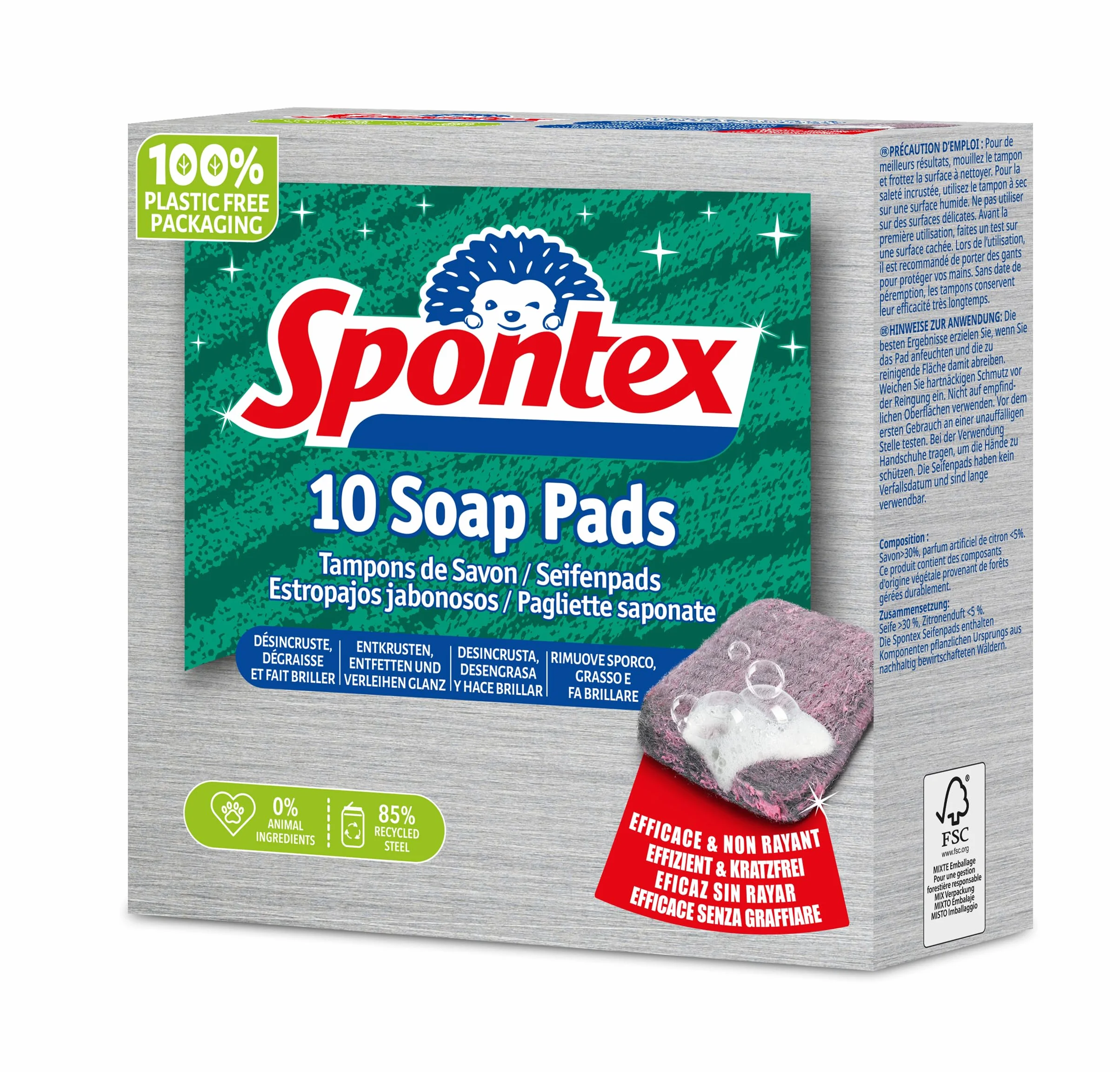 Spontex 10 podkładek do czyszczenia mydła