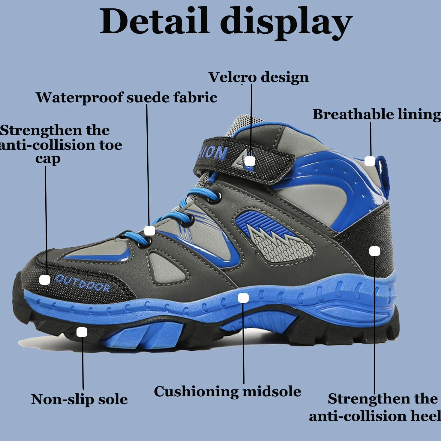 Chłopcy Półbuty do Trekkingu i Wędrowania Dzieci Buty do Chodzenia Trampki Junior Wodoodporne Buty Turystyczne Treningowe Outdoor Kemping Wspinaczka Buty