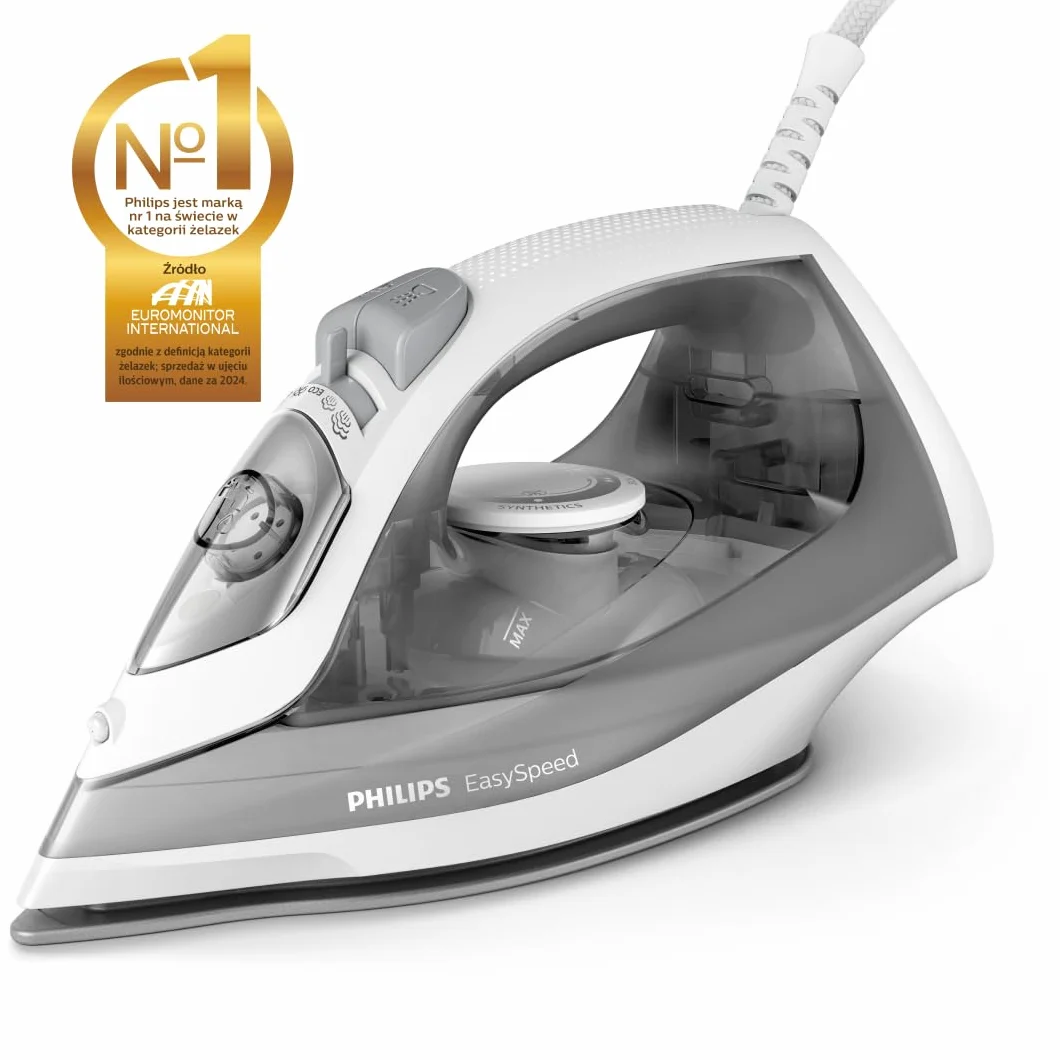 Philips EasySpeed Żelazko Parowe 2000 W Ceramiczna Stopa 4 Ustawienia Pary Szare GC1751/80