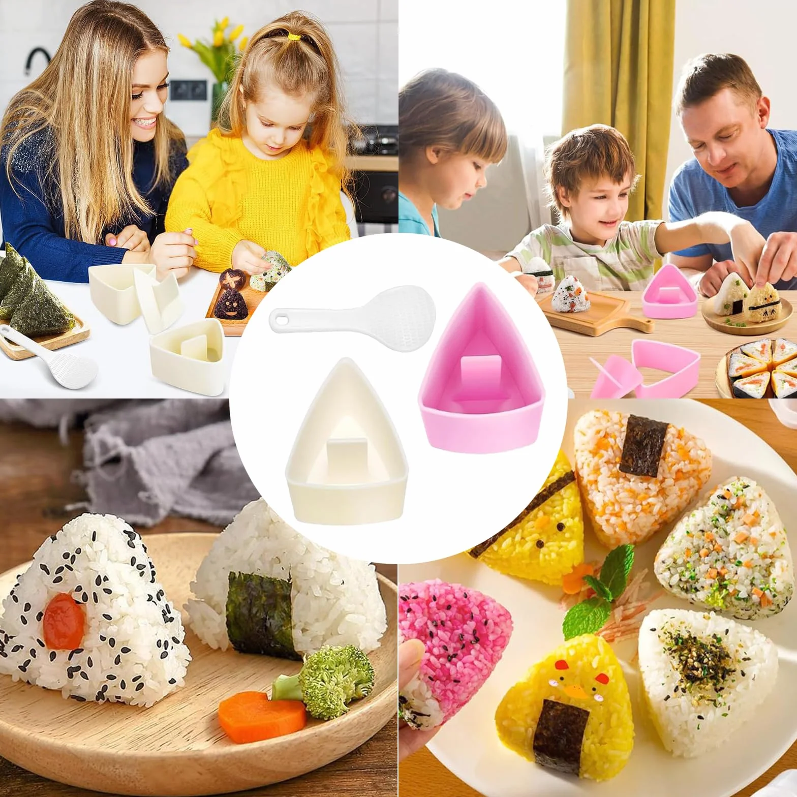3-częściowy zestaw do robienia sushi Onigiri, łatwy do usunięcia