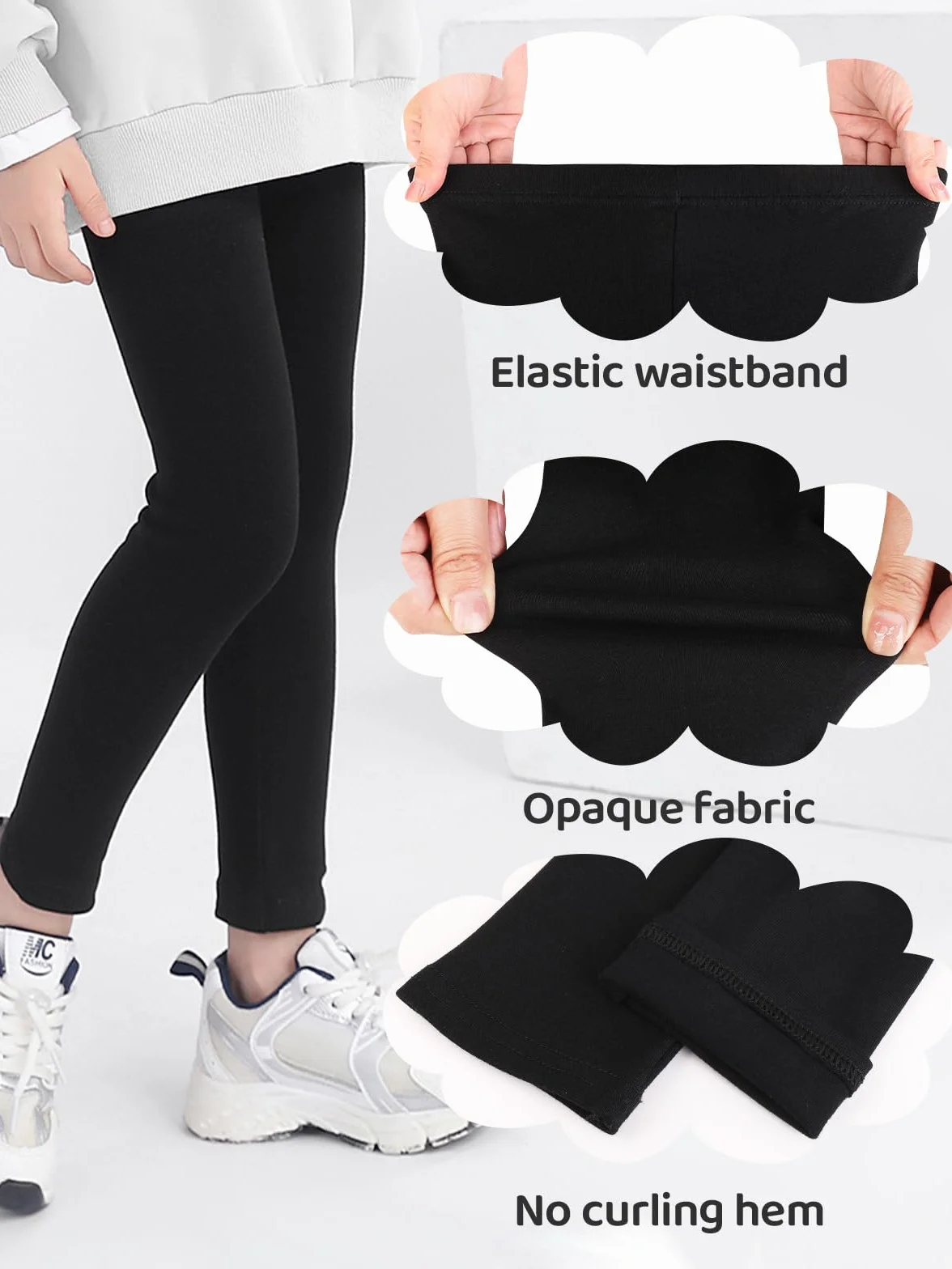 Soudittur Basic Legginsy dziewczęce spodnie sportowe bawełniane spodnie dziecięce długie