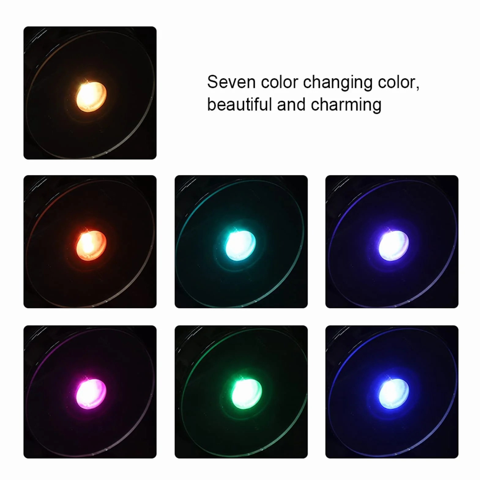 Ausla Podstawka LED, 4 sztuki, tworzywo sztuczne, siedmiokolorowe diody LED, okrągłe, kolorowe światło, kryształowa podstawa do szklanych butelek, sztuki kryształowej, figurki, dekoracji domu