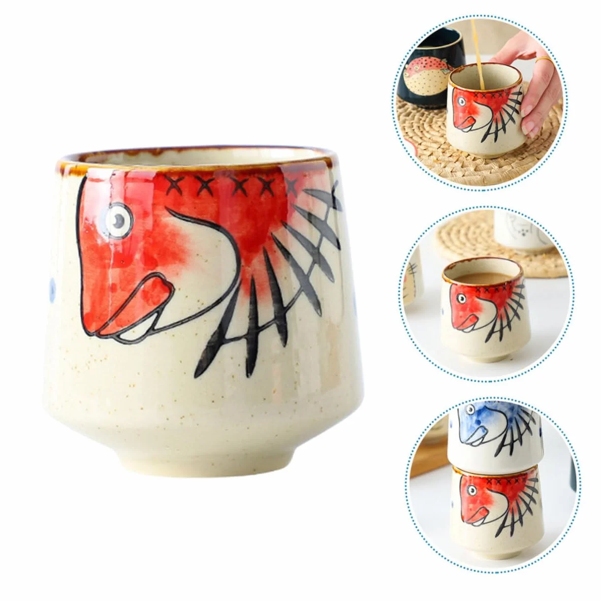 Ceramiczny Kubek Japoński Styl Porcelanowy Do Herbaty Kawy i Sake Ręcznie Malowany