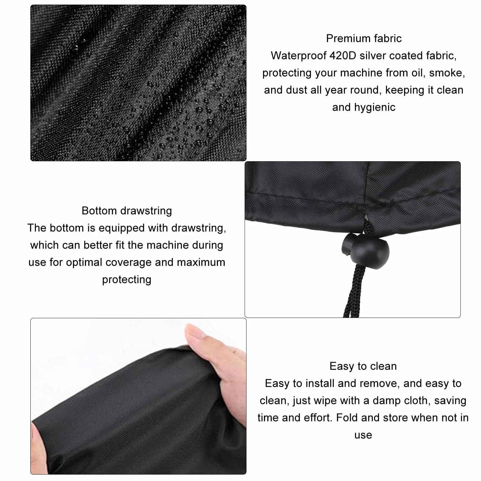 Pokrowiec na kostkarkę do Lodu, Tkanina Oxford 420D Uniwersalny, Pyłoszczelny, Wodoodporny Blat Pokrowiec na kostkarkę do Lodu, Pokrowiec na przenośną zamrażarkę Pokrowiec na