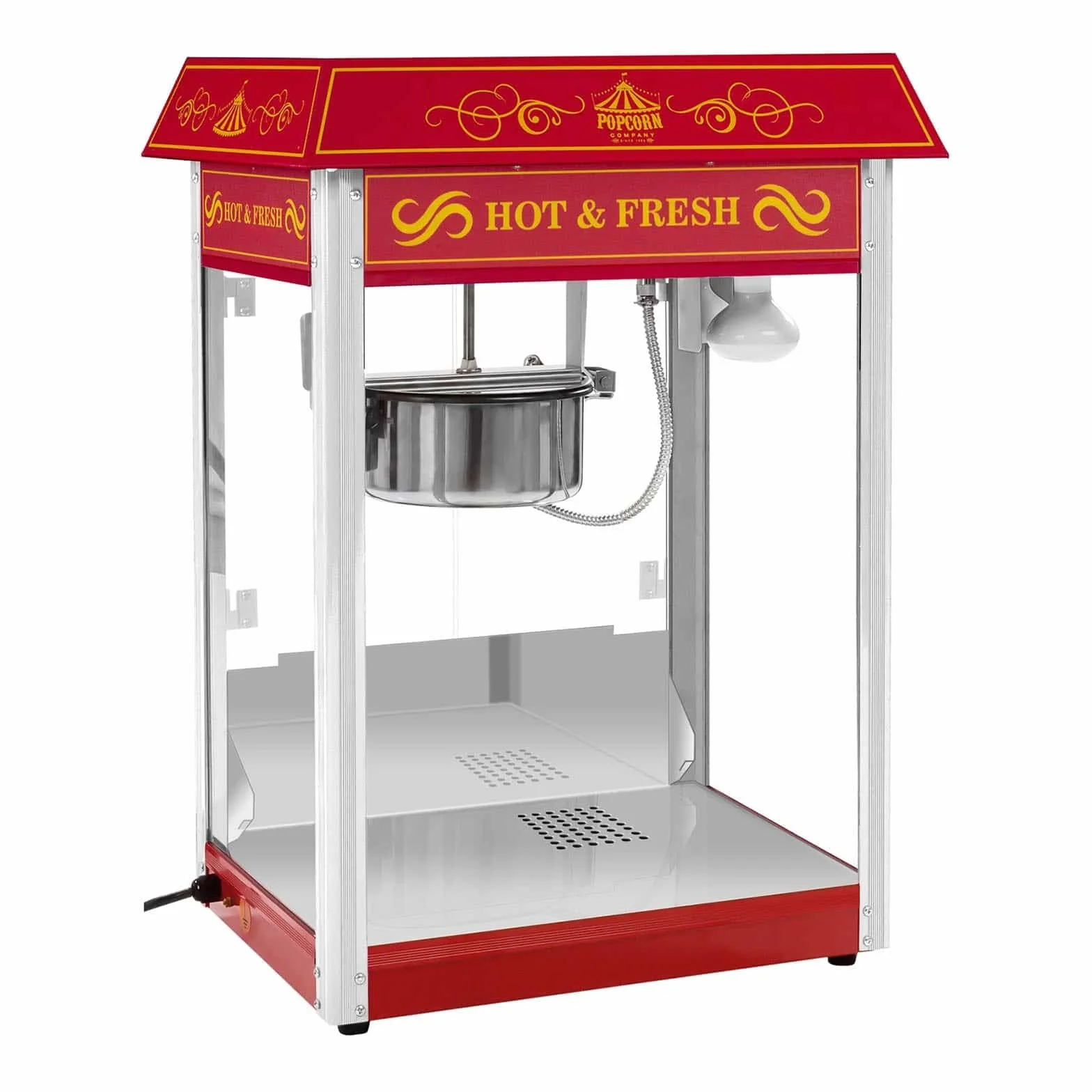 Royal Catering RCPS-16.3 urządzenie do robienia popcornu, w stylu retro, vintage, czerwone