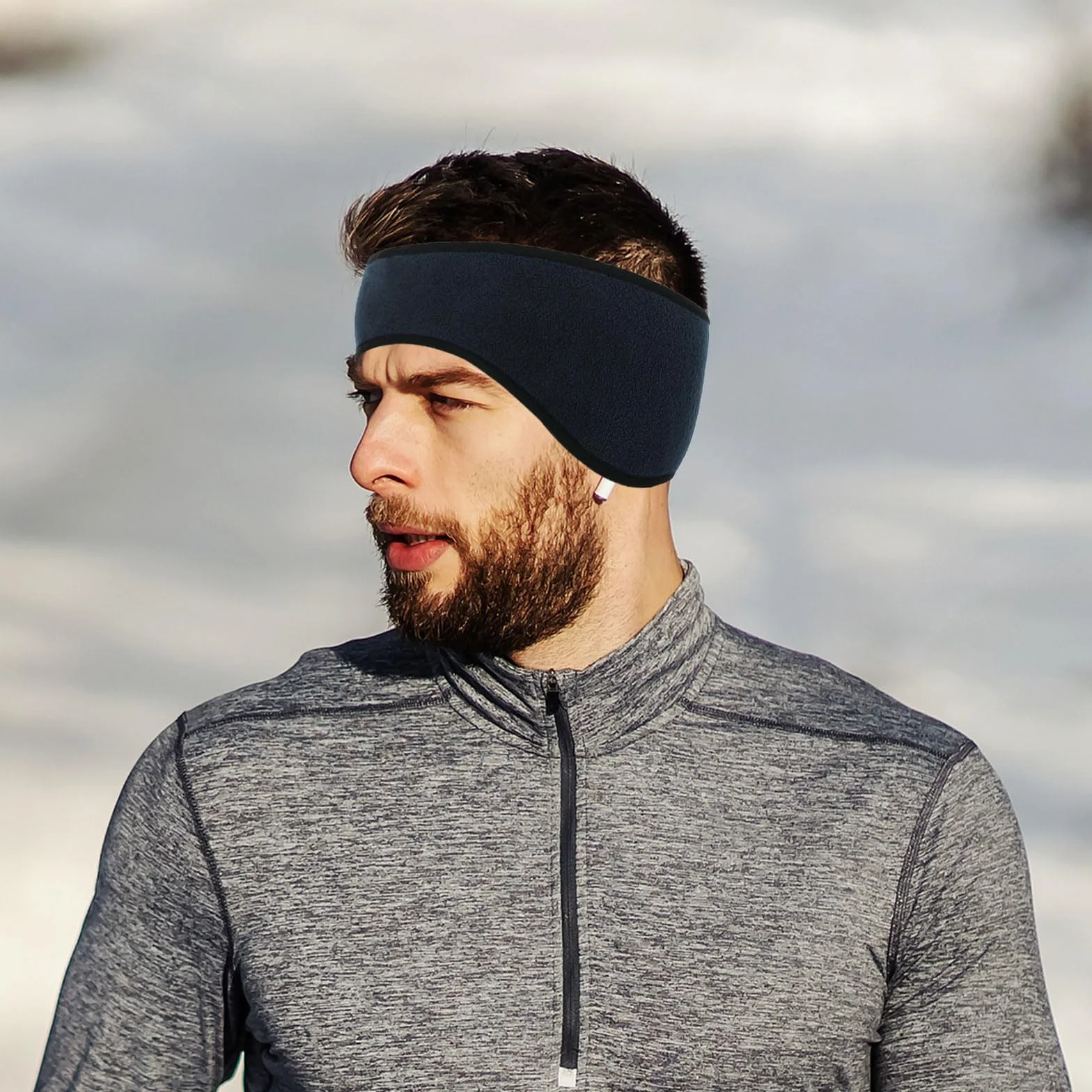GWAWG Zimowa opaska na głowę, ogrzewacz uszu, 2 sztuki, ciepły, przytulny polar, rozciągliwe nauszniki z pełnym pokryciem, do sportów na świeżym powietrzu, biegania, wędrówek, jazdy na rowerze, tenisa