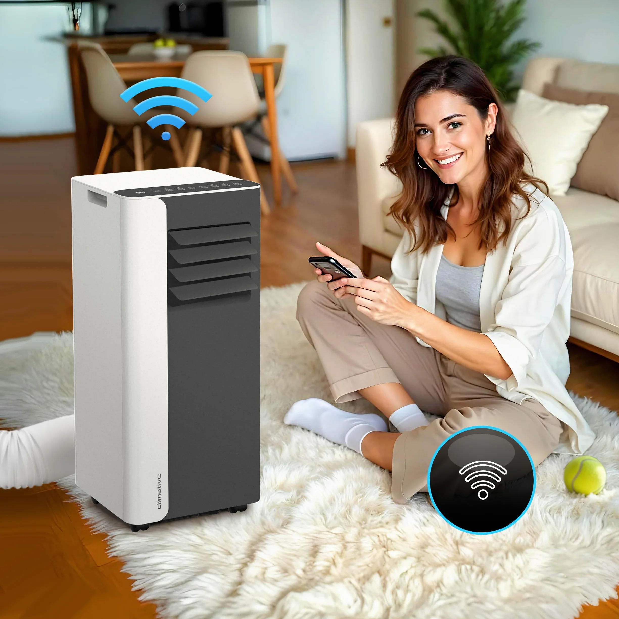 Klimatyzator Przenośny AC26-S MINI WiFi 2,6 kW BTU 9000 340 m³/h Tuya Smart 3w1