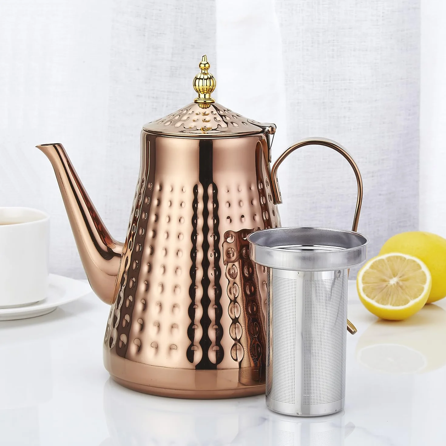 SANQIAHOME czajniczek ze stali nierdzewnej 1,8 l z wyjmowanym zaparzaczem