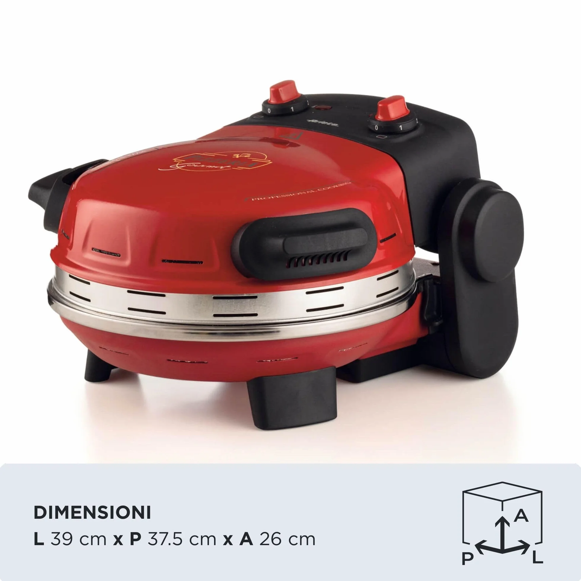 Ariete 934 Pizzeria Gourmet neapolitański piec do pizzy 1500 W 400°C czerwony